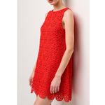 Hill House  Charlie Shift Mini Dress, Poppy Red Scallop Lace, Medium Photo 3
