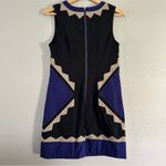 NWT Plenty by Tracy Reese Black and Blue Geometric Mini Dress Formal Party 2 Y2K Photo 4