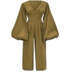 Andrea Iyamah Nia Culotte Jumpsuit Size XS 4/6 Olive Green New Resort Wear Photo 10
