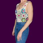 Granny Square Colorful Crochet Hippie Festival Crop Tank Top Multiple Size M Photo 2