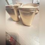 NWT THE DROP Women's Avery Square Toe Two Strap High Heeled Sandal Size 9 Gold Photo 10