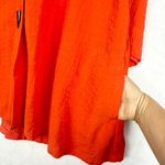 John Mark  Wire Collar Button Up Tunic Size Large Orange Artsy Lagenlook NEW Photo 3