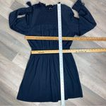 Topshop Smocked Long Sleeve Jersey Knit Skater Dress Blue 8 Photo 13