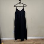 Anthropologie NWOT  Bow in the back long maxi  Dress black strappy size small Photo 2