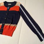 G.H. Bass & Co. colorblock striped cardigan Womens Size Medium NEW Blue Photo 10