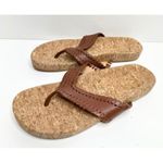 Jack Rogers  Brown Cork Leather Thong Sandals Casual Summer Shoes Size 5 Photo 1
