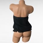 EXPRESS  Black Sequin Embellished Strapless Top Ruffle Hem Party XS Photo 4