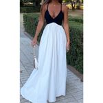 ZARA  LONG Maxi DRESS Strappy TIES black White Elegant Formal Party Whimsy Fairy Photo 6