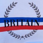 Unbranded Womens size large white short sleeve Britain cropped top Photo 2