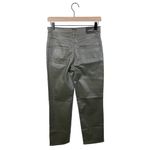 EXPRESS NEW Straight Ankle High Rise Faux Leather Pants Olive Green Size 2 Photo 1