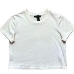 Forever 21 🔃 White Crew Neck Short Sleeve Crop Top Photo 0