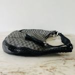 Michael Kors  Lauryn Solid Black Gray Leather Large Shoulder Bag Photo 5