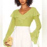LPA NWT  Elaine Flounce Blouse in Key Lime Photo 0