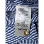 Pilcro Anthropologie  Boho Blue White Pinstripe Beaded Embellished Button-up S Photo 7