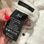 3x1  NYC Crop Boot With Raw Hem White Tear Denim Jeans Size 31 Straight Mid $225 Photo 4