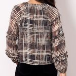 Evereve NWOT  Miley Plaid Chiffon Blouse Size XS Retaip $88.00 Photo 3