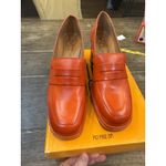 Miz Mooz Penni Red Leather Platform Heeled Loafer Womens 40 / US 9 Twee Photo 3