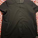FIGS Technical Collection Button Scrubs Top Womens Medium Black W19SW1017 Photo 0