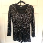 Spirit  Halloween Adult Black Sequin Zipper Romper Size M Photo 1