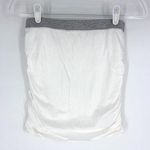 Splendid Supima Cotton White Ruched Mini Skirt with Grey Waistband Size Small Photo 0