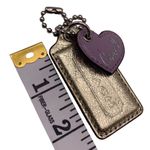 Coach Poppy  Heart Purple Fob Bag Charm Hang tag Hangtag Photo 2