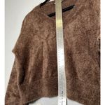 Chelsea and Violet  Cropped brown Eyelash Sweater Soft Size Large Photo 3