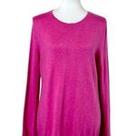 Talbots Sweater Ruffle Flared Sleeve Scoop Neck Hot Pink Women’s Size Large Photo 0