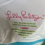 Lilly Pulitzer  Blue Green Tropical Leaf Print Halter Tankini Top – Size Large Photo 4