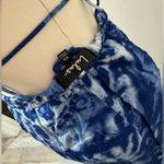 Lulus Lulu’s Live in Harmony Blue Boho Beachy Tie-Dye Slit V‎ Neck Maxi Dress Small S Photo 5