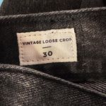 PacSun SZ 30 Vintage Loose Crop Jeans Button-Fly Hi-Rise Seamed Leg Frayed Black Photo 8