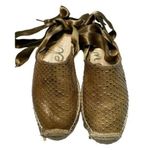 Sam Edelman Women's Espadrille Wraparound Ankle Leather Gold Size 38 Photo 0