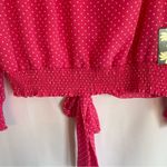 Cliche Bright Pink Ground White Dot Top Women’s Med Elastic Waist/Wrists Tie Photo 7