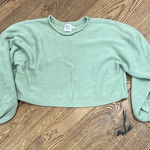 Princess Polly  small/medium rolled neck, crop‎ sage green sweater Photo 0