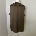 Antonio Melani gray / taupe silk button front sleeveless top size L Photo 4