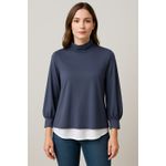 Susana Monaco NWT  Academia Long Sleeve Turtleneck Top Small Gray Quiet Luxury Photo 7