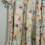 Hailey & Co Floral Tiered Babydoll Dress Small NWT Ruffle Sleeve Lined Rayon Yellow Photo 5