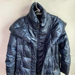 Tahari T Midnight Dreams Dark Blue Down & Feather Long Puffer Coat Photo 6