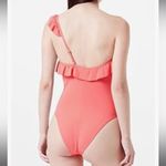 United Colors Of Benetton  Bright Pink Ruffle One Shoulder One Piece Swimsuit XS Photo 1