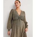 Boden Metallic Gold Shimmer Jersey Midi Dress Size 12 Photo 1