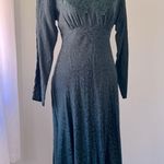 Vintage ‘90s Carole Little Dark Green Collared Scoop Neck Long Sleeve Midi Dress Size XXS Photo 4