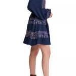 Free People My Love Long Sleeve Mini Dress in Indigo Blue Size Small Photo 1