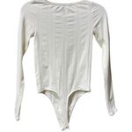 Free People New  Playing Favorites‎ White Pointelle Boat Neck Thong Bodysuit XS S Photo 5