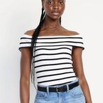Old Navy NWT‎  Womens Striped Off Shoulder Ribbed Top XL Photo 0