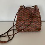 Anthropologie Vintage Woven Leather Crossbody Bag in Multicolor Photo 0
