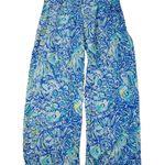 Lilly Pulitzer  Blue Crush Palazzo Pants Women's 10 Wide Leg Side Zip Beach Photo 0