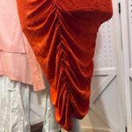 ZARA  Orange Floral Ruched Halter Neck Midi Dress Photo 4