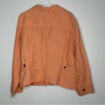 J.Jill Peach Linen Boxy Crop Button Down Jacket Lightweight Large Photo 2