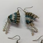 Lot Of 4 Handmade Costume Earrings Pierced Dangle Bead Heart, Indian Headdress Photo 7