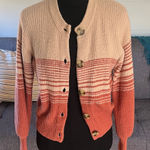 Madewell Pink and Cream cropped Cardigan sweater. Size XS Photo 0