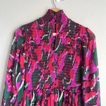 MISA Los Angeles MISA Jessa Turtleneck Smocked Print dress in Holiday Sparkle Photo 8